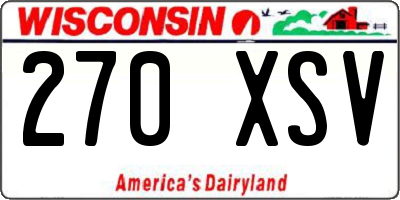 WI license plate 270XSV