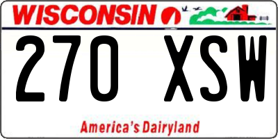 WI license plate 270XSW