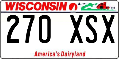 WI license plate 270XSX