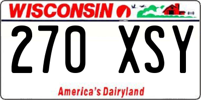 WI license plate 270XSY