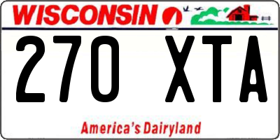 WI license plate 270XTA