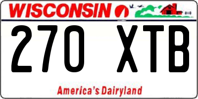WI license plate 270XTB