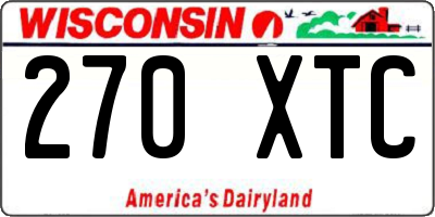 WI license plate 270XTC