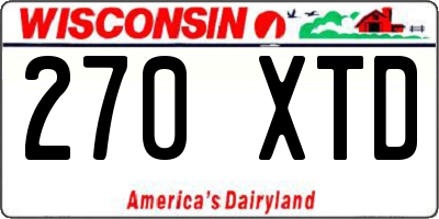 WI license plate 270XTD