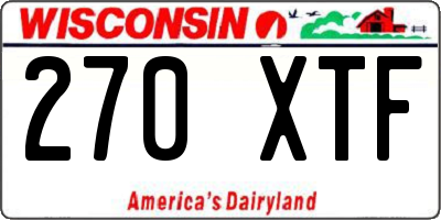 WI license plate 270XTF