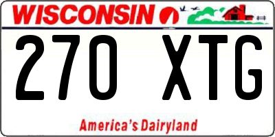 WI license plate 270XTG