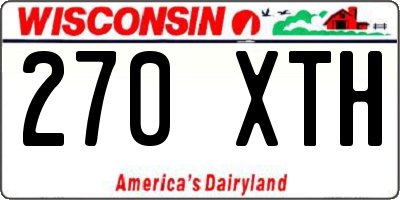 WI license plate 270XTH
