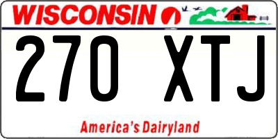WI license plate 270XTJ