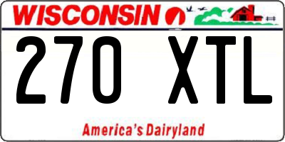 WI license plate 270XTL
