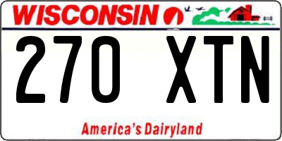 WI license plate 270XTN
