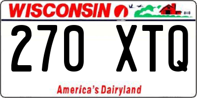 WI license plate 270XTQ