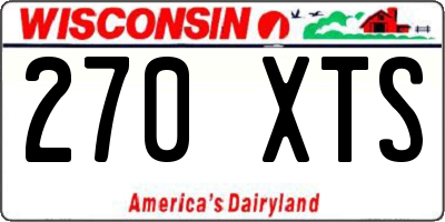 WI license plate 270XTS