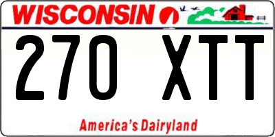 WI license plate 270XTT