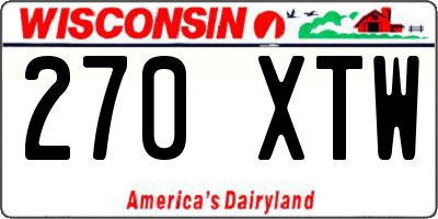 WI license plate 270XTW