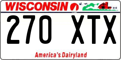 WI license plate 270XTX