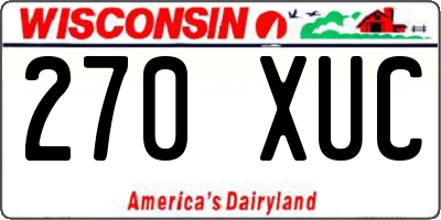 WI license plate 270XUC