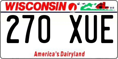 WI license plate 270XUE
