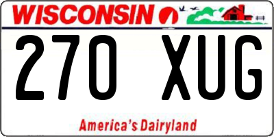 WI license plate 270XUG