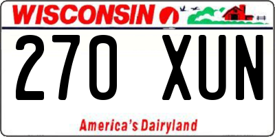 WI license plate 270XUN