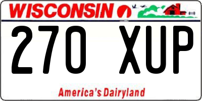 WI license plate 270XUP
