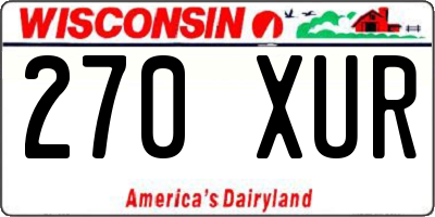 WI license plate 270XUR