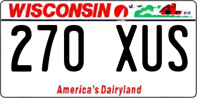 WI license plate 270XUS