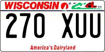 WI license plate 270XUU