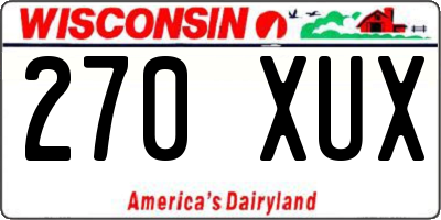 WI license plate 270XUX