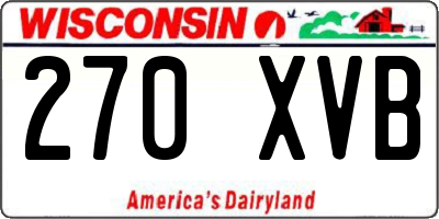 WI license plate 270XVB