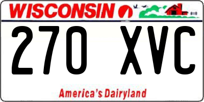 WI license plate 270XVC
