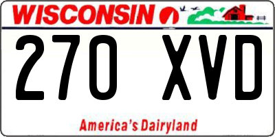 WI license plate 270XVD