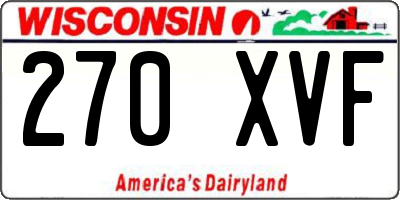 WI license plate 270XVF