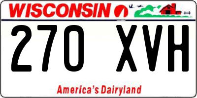 WI license plate 270XVH