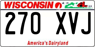 WI license plate 270XVJ