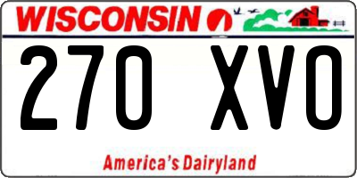 WI license plate 270XVO