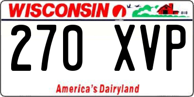 WI license plate 270XVP