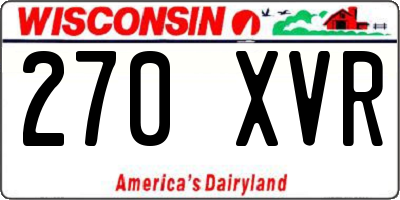 WI license plate 270XVR