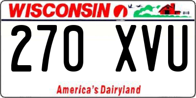 WI license plate 270XVU