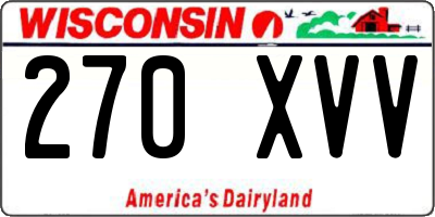 WI license plate 270XVV