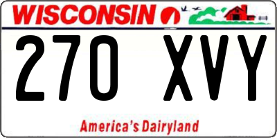 WI license plate 270XVY