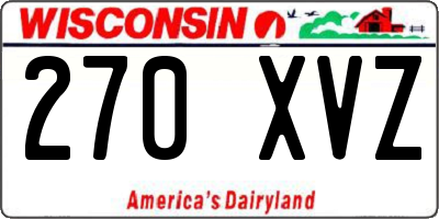 WI license plate 270XVZ