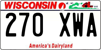WI license plate 270XWA