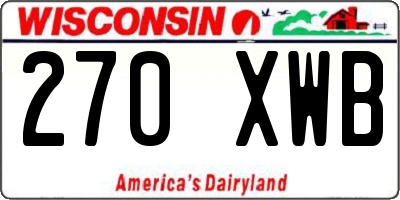 WI license plate 270XWB