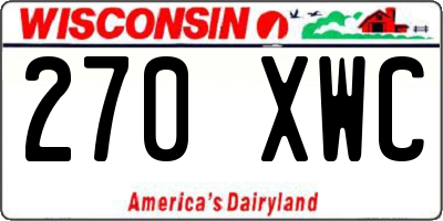 WI license plate 270XWC