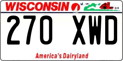 WI license plate 270XWD