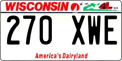WI license plate 270XWE