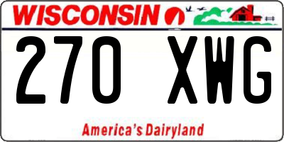 WI license plate 270XWG