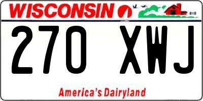 WI license plate 270XWJ