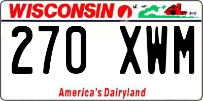 WI license plate 270XWM