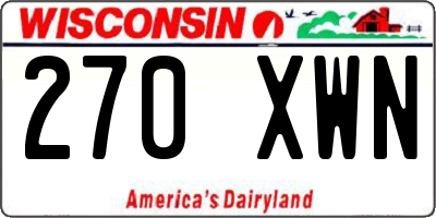 WI license plate 270XWN